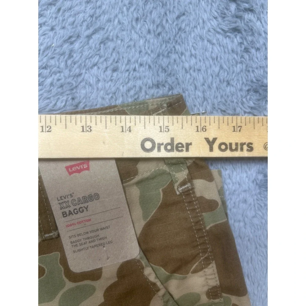Levi's XX Cargo Baggy Pants Mens 31x32 Camo Utility Adjustable Waist Cotton NEW